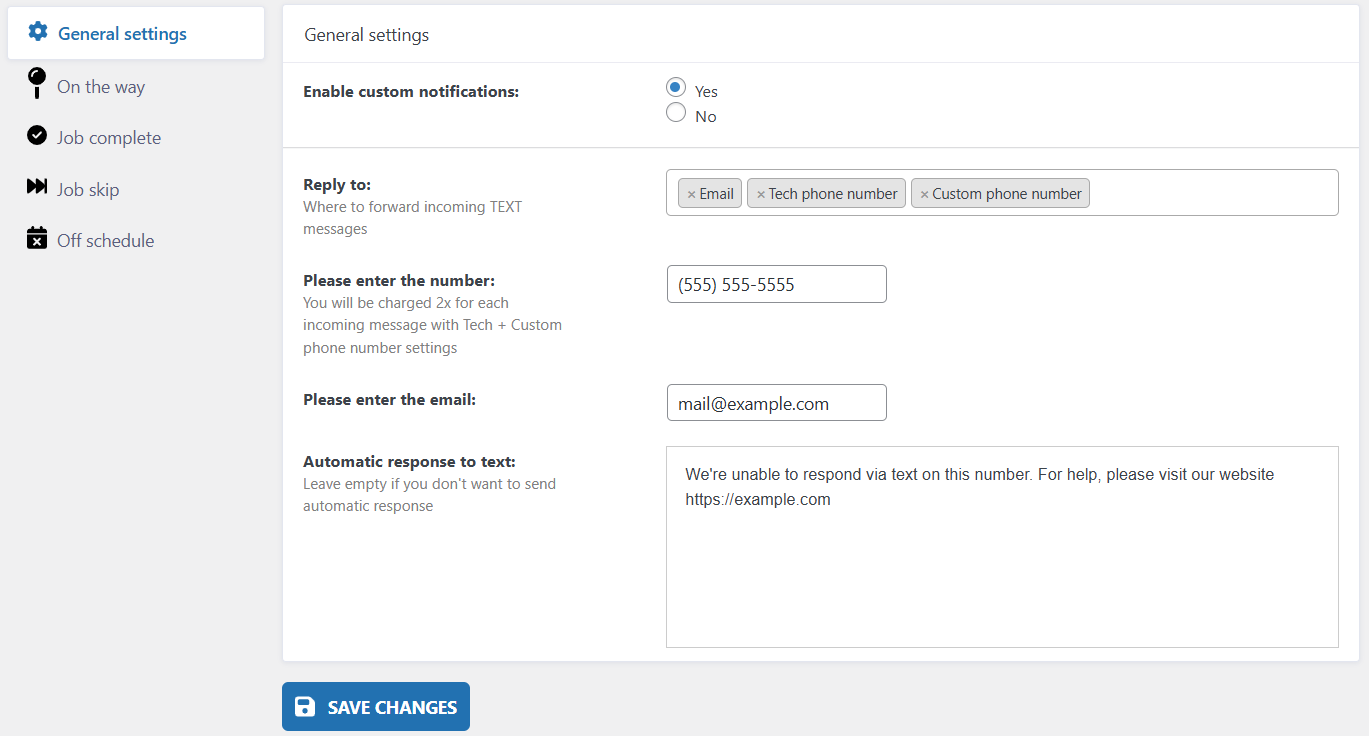 Notification Manager Settings