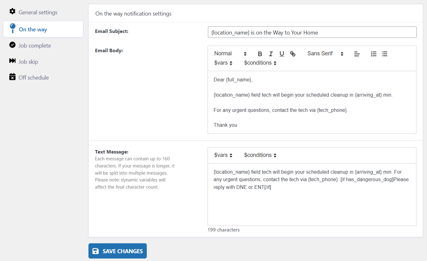 Notification Manager Settings